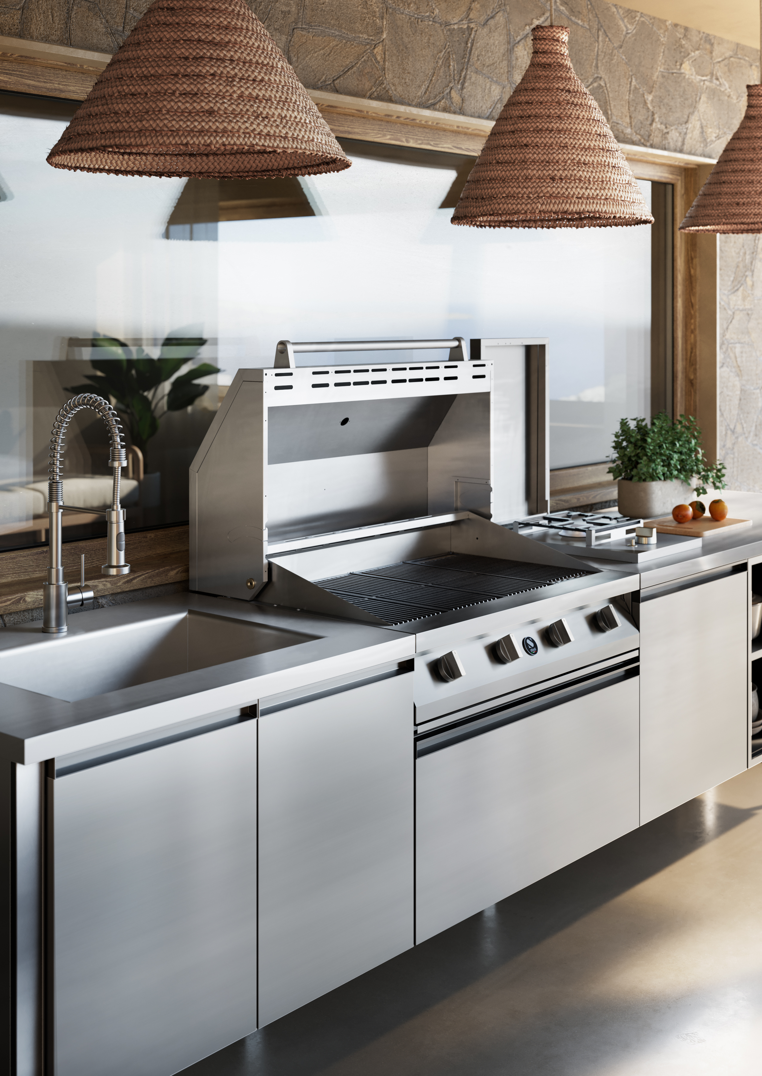 ΚΟΥΖΙΝΑ ΕΞΩΤΕΡΙΚΗΣ ΧΡΗΣΗΣ STEEL GEA MARMOLADA35580-XX-NA-SS | BBQ STEEL 90εκ. | ΝΕΡΟΧΥΤΗΣ 75εκ. | ΕΣΤΙΑ ΑΕΡΙΟΥ 4